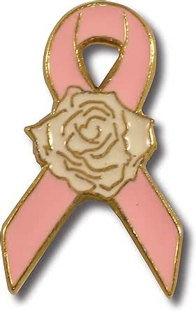 Amazon StockPins Pink Ribbon Rose Lapel Pin Clothing Shoes