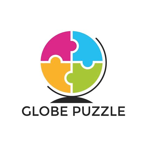 Globus Puzzle Logo Design Vektor Vorlage Premium Vektor