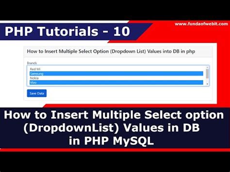 How To Insert Multiple Select Option DropdownList Values In DB In PHP