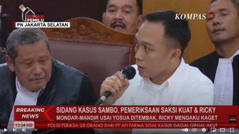 Beda Keterangan Eks Ajudan Dan Sopir Ferdy Sambo Soal Ricky Rizal Usai