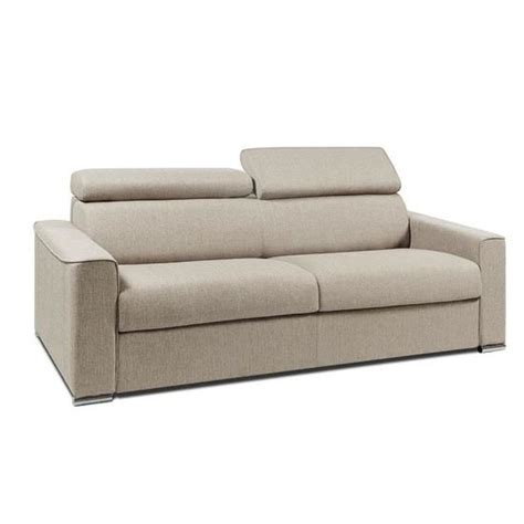 Canapé 4 places convertible express en tissu VIZIR Beige Couchage