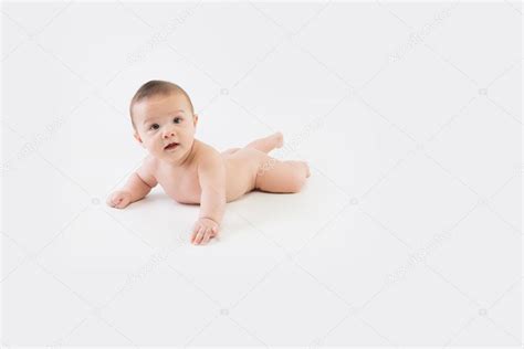 Baby Laying On Stomach Nude Stock Photo Orchiflower 25541249