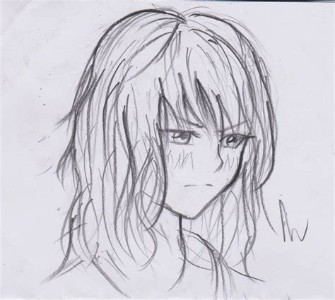 Blushing girl sketch by Akaimomo on DeviantArt