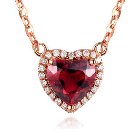 Fashion Heart Shaped Ruby Pendant Necklace - CJdropshipping