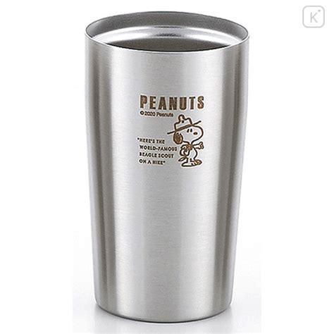 Japan Peanuts Steel Tumbler Snoopy Scout Kawaii Limited