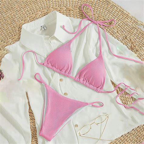 Sentaili Womens New Bikini Swimsuit Set Sexy High Waist String Beach Swimsuit Walmart