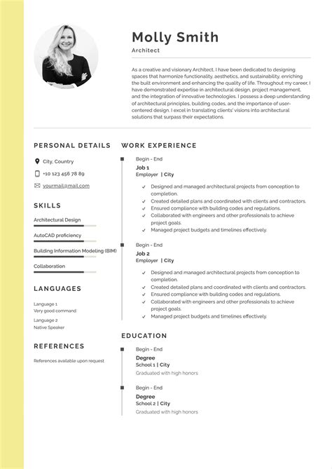 Architect Resume Templates To Land Jobs Easily