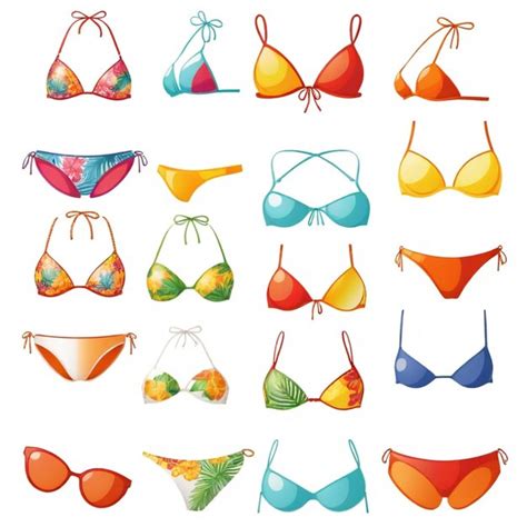 Bikini Vector Set White Background Isolated A High Quality Premium AI Generated Vector