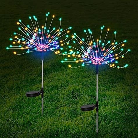 AONESY Solar Lights Outdoor Garden 2 Pack 400 LEDs Firework Solar