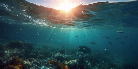 Premium AI Image | AI Generated AI Generative Plastic ecology ocean sea ...