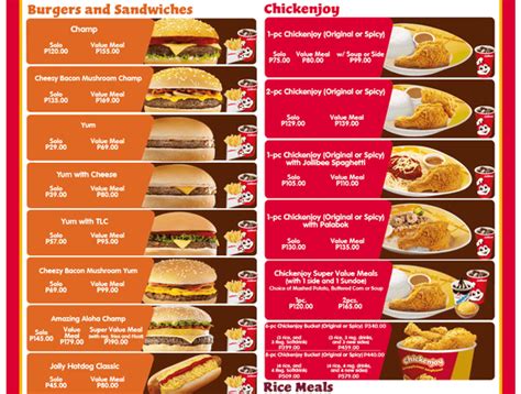 Menu For Jollibee Food, Food Delivery Menu, Jollibee, 43% OFF