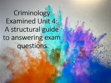 Wjec Criminology Unit 4 Assessment Writing Guide Teaching Resources