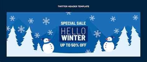 Free Vector Flat Winter Twitter Header