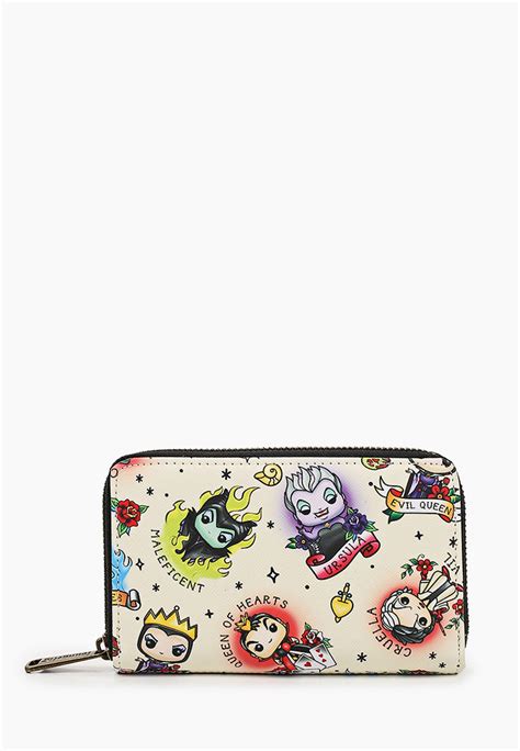 Кошелек Loungefly Pop Disney Villains Tattoo Aop Zip Around Wallet