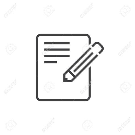 Application Form Line Icon Edit Outline Vector Logo Illustratio