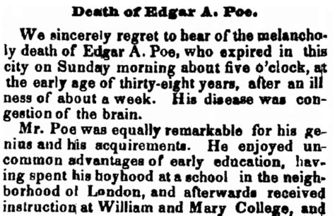 The Final Mysterious Details of Edgar Allan Poe's Death