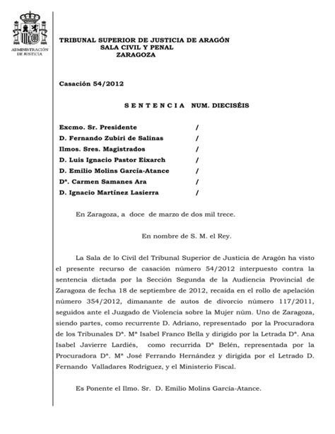 Sentencia N M De La Sala De Lo Civil Y Penal Del T S J A De