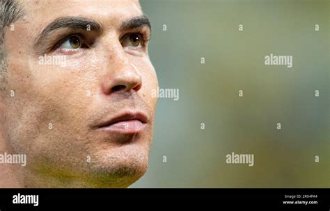 Cristiano Ronaldo Of Al Nassr Fc Gestures Against Al Raed Fc During Their Saff Roshn Saudi Pro