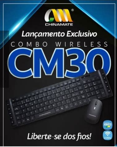 Chinamate Teclado E Mouse Sem Fio Preto Chinamate Green Light Supply