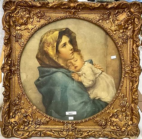 Sold At Auction Vintage Large Framed The Madonnina Print Known As