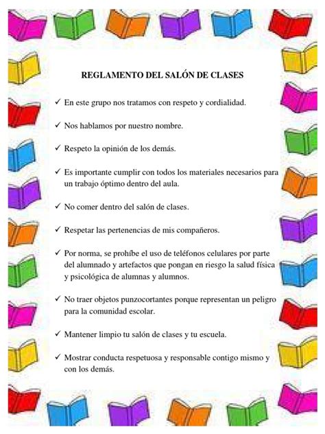 Reglamento Del Salón De Clases Pdf