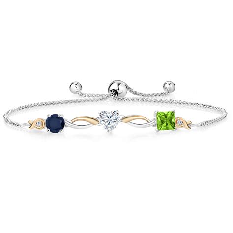 silver   yellow gold blue sapphire  colorless white