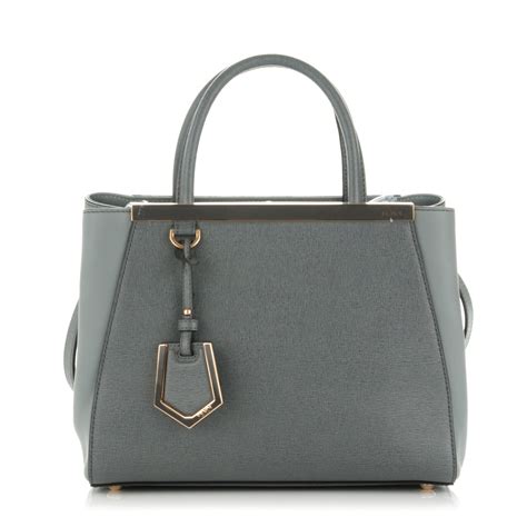 Fendi Vitello Elite Petite 2jours Tote Grey 177179