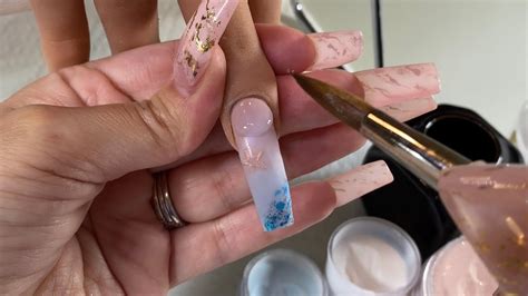 Easy Encapsulated Glitter And Nail Art In Acrylic Nails Beginner