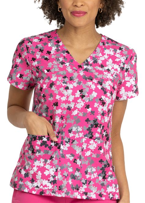 Audrey Love Crushin V Neck Print Top Scrubs And Beyond