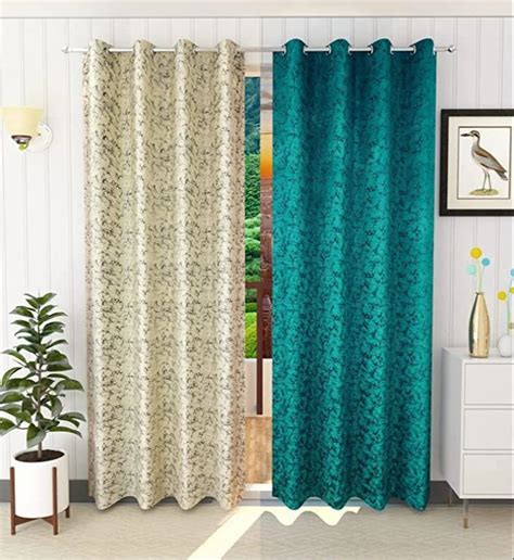 Leaf Print White Polyester Printed Curtain At Rs Piece In Panipat