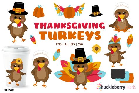 Thanksgiving Turkeys Clipart Huckleberry Hearts