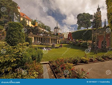 The Gardens at Portmeirion stock image. Image of trees - 38198207