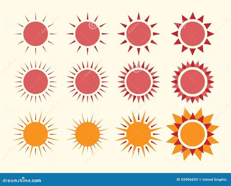 Vector Sun Collection Stock Vector Illustration Of Creative