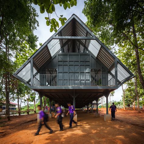 Earthquake Resistant School On Stilts By Vin Varavarn Architects