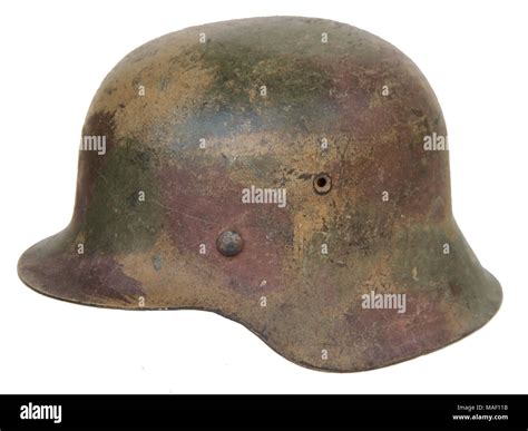 World War 2 camouflage painted German m42 Helmet marked to Punishment ...