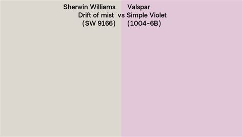 Sherwin Williams Drift Of Mist Sw 9166 Vs Valspar Simple Violet 1004