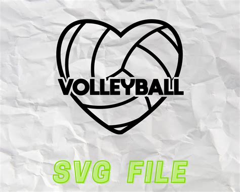 Volleyball Heart Svg Volleyball Svg Volleyball Life Volleyball Etsy