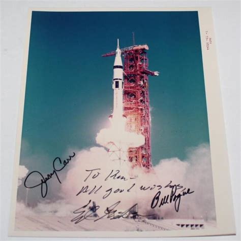 Skylab 4 Crew Signed Launch Nasa Glossy Photo