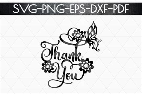 Thank You 1 Papercut Template Spring Appreciation SVG PDF By Mulia