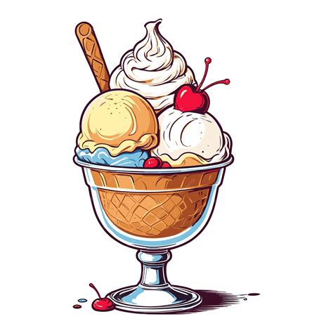 Premium Vector Delicious Ice Cream Sundae Illustration