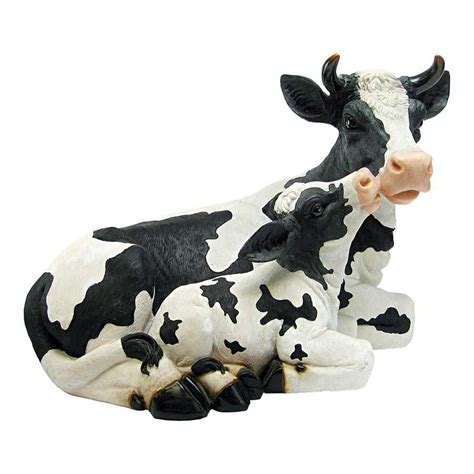 Design Toscano Mother Cow And Calf Garden Farm Animal Statue Resin Full