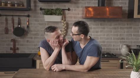 Portrait Of Two Cute Gay Men Stock Footage VideoHive