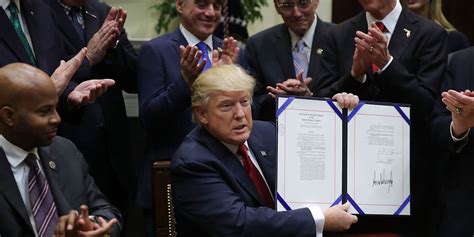 Donald Trump Signing Order Creating Department Of Veterans Affairs