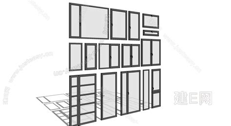 现代室内门窗组合模型su模型下载 Id113459896 建e室内设计网