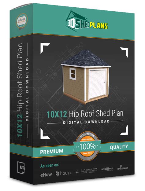 DIY 10X12 Hip Roof Storage Shed Plan - 3DSHEDPLANS™