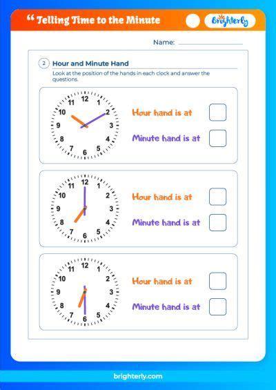 Free Telling Time To The Minute Worksheets For Parents At Brighterly