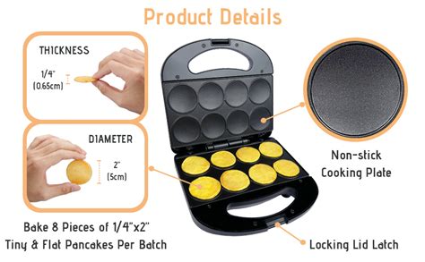 Finemade Mini Pancakes Maker Machine With Non Stick Plates Small