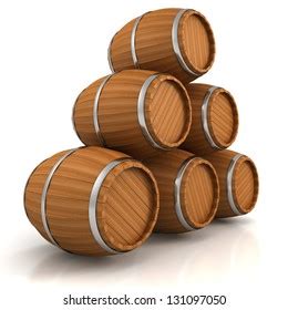 Wooden Barrels Realistic Set Isolated Images Stock Vector Royalty Free