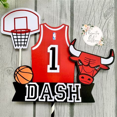 Chicago Bulls Birthday Cake Topper Party Decor Etsy Birthday Cake