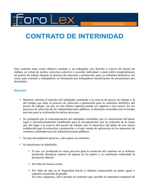 Contrato De Interinidad